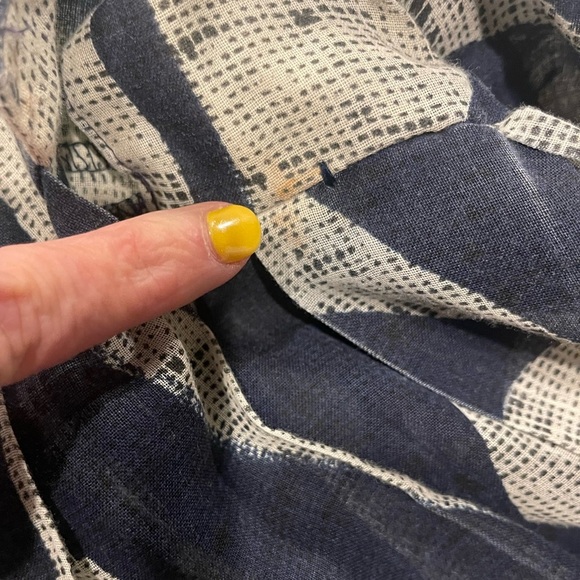 Vintage Willi of California Navy Blue and Beige Graphic Retro Midi Dress 80s 90s - Picture 7 of 7